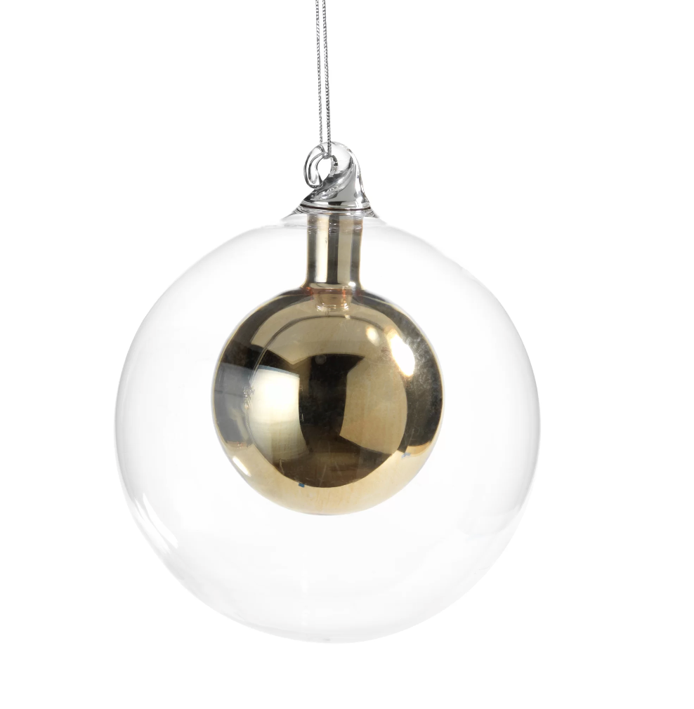 Jim Marvin Double Ball Glass Ornament- 100mm (4")