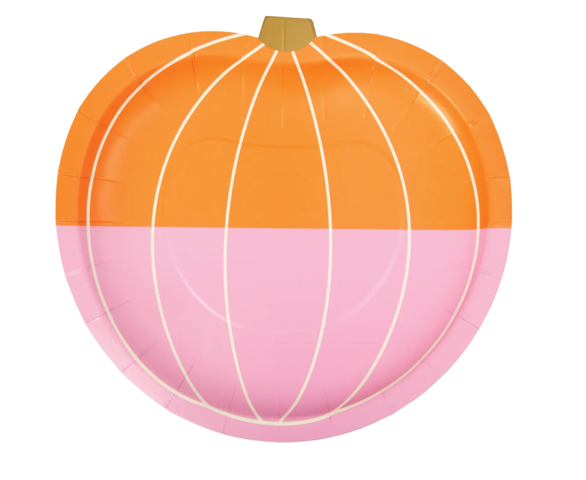 Colorful Pumpkin Paper Plates