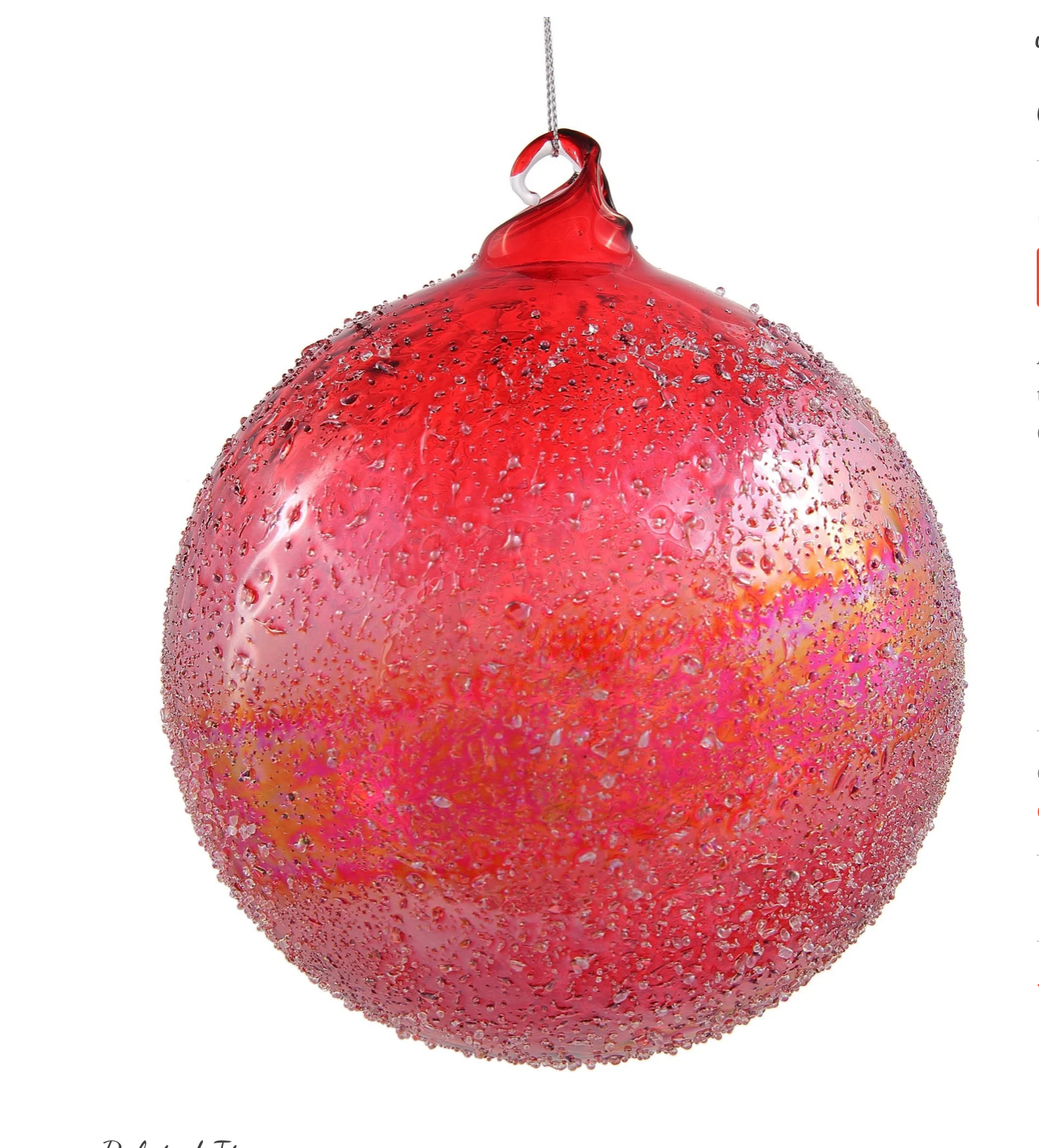 Jim Marvin Beaded Ornament Red
