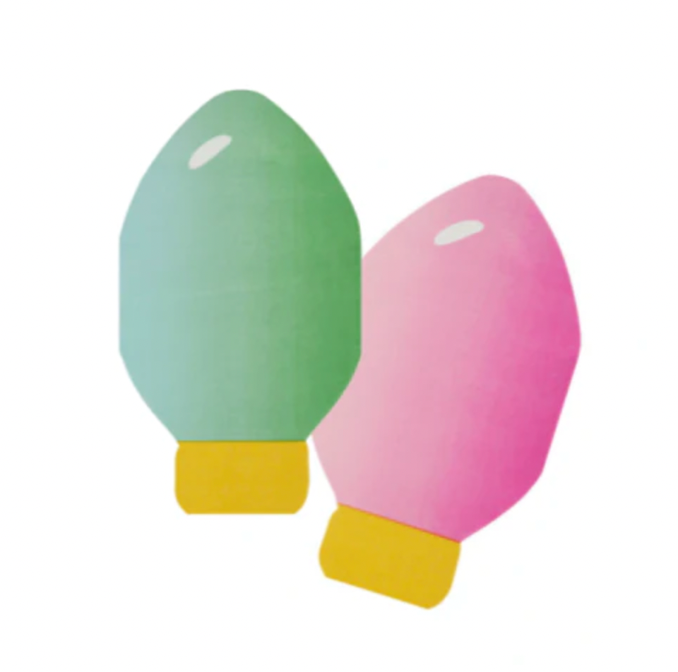 Light Bulb Pink and Green Napkins