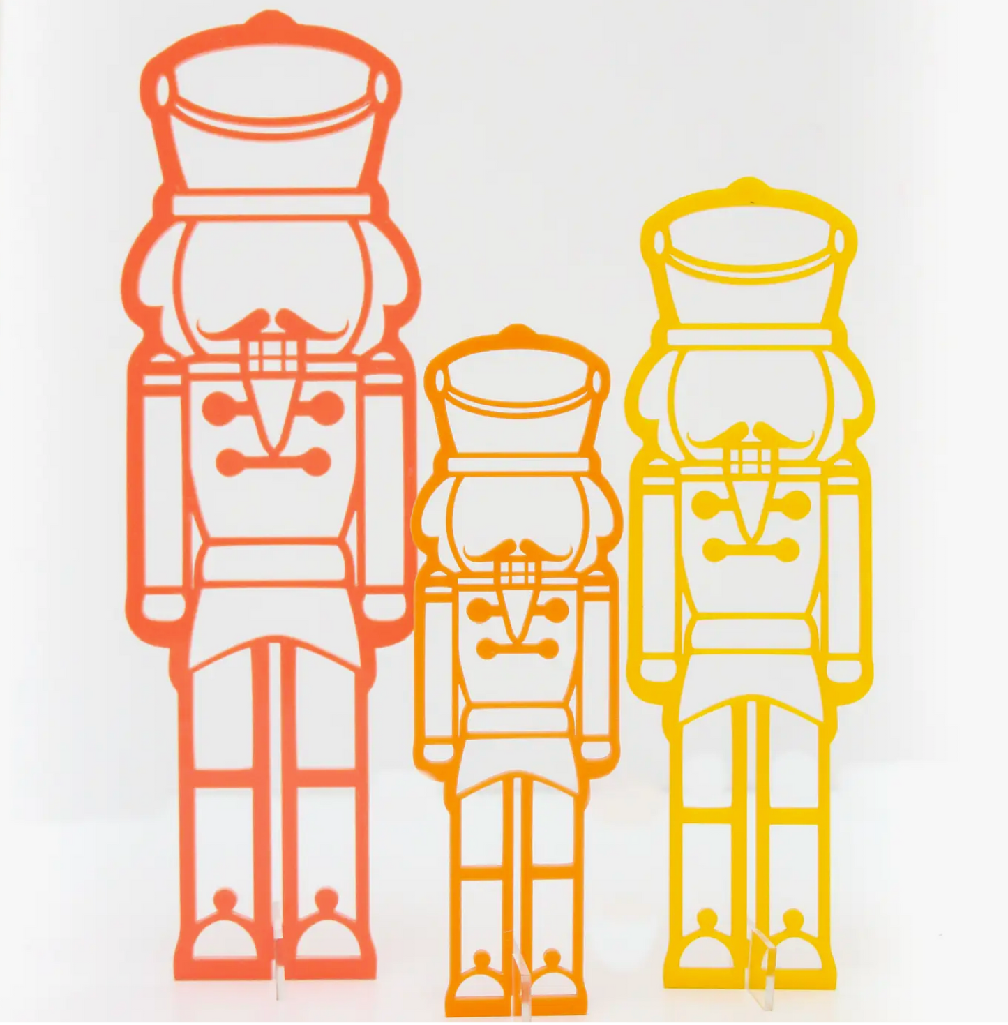 Coral and Yellow Acrylic Nutcracker Sets