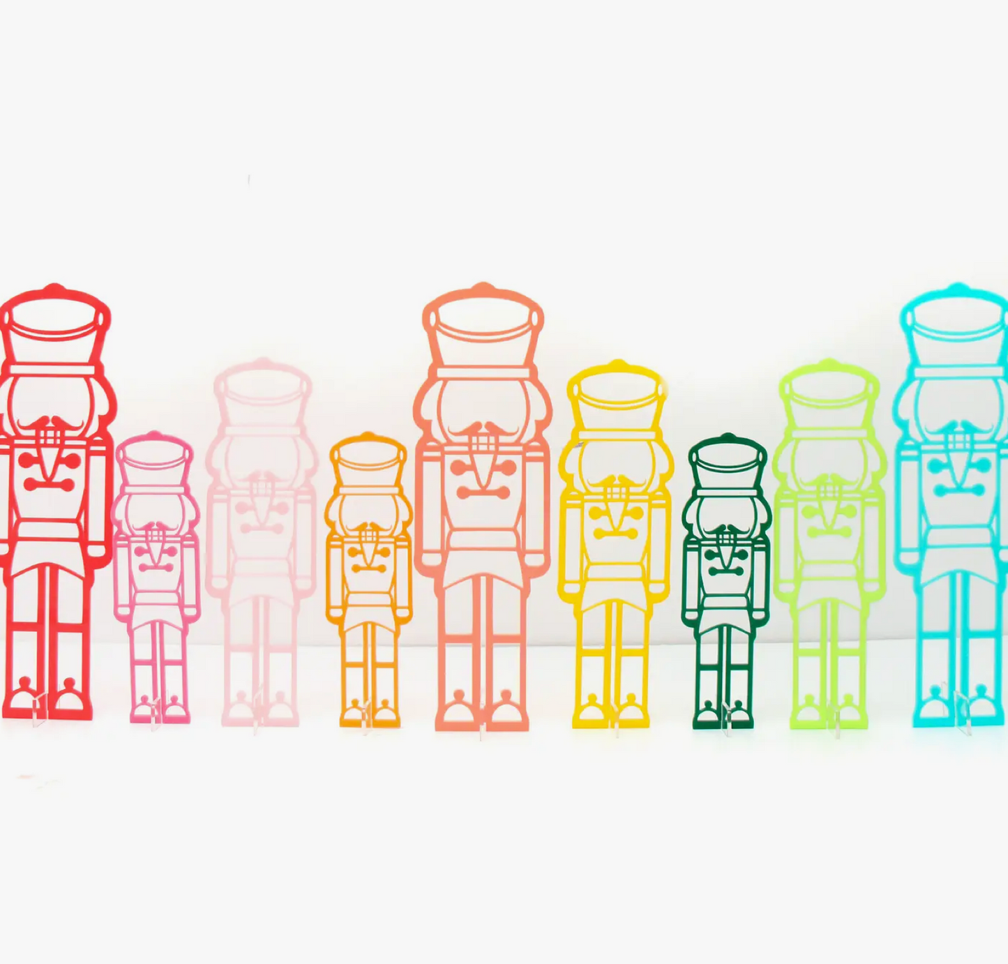 Green and Blue Acrylic Nutcracker Set