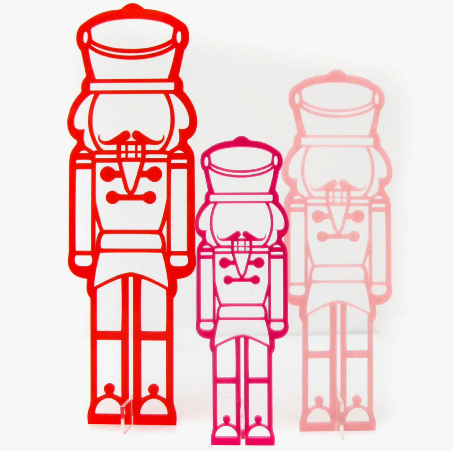Red and Pink Acrylic Nutcracker Set