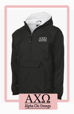 Alpha Chi Omega Sorority Rain Jacket - Red