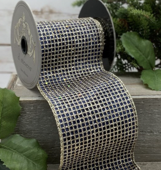 Taffeta Gold Mesh - Navy 4"x10Y