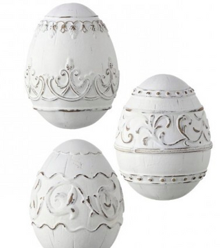 RESIN 'WOOD CARVED' EASTER EGG 5"