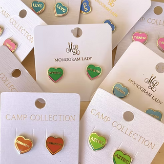 Enamel Heart Earrings (Gold plated)