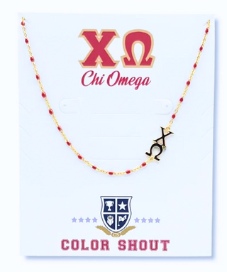 Sorority Necklace on Enamel Beads