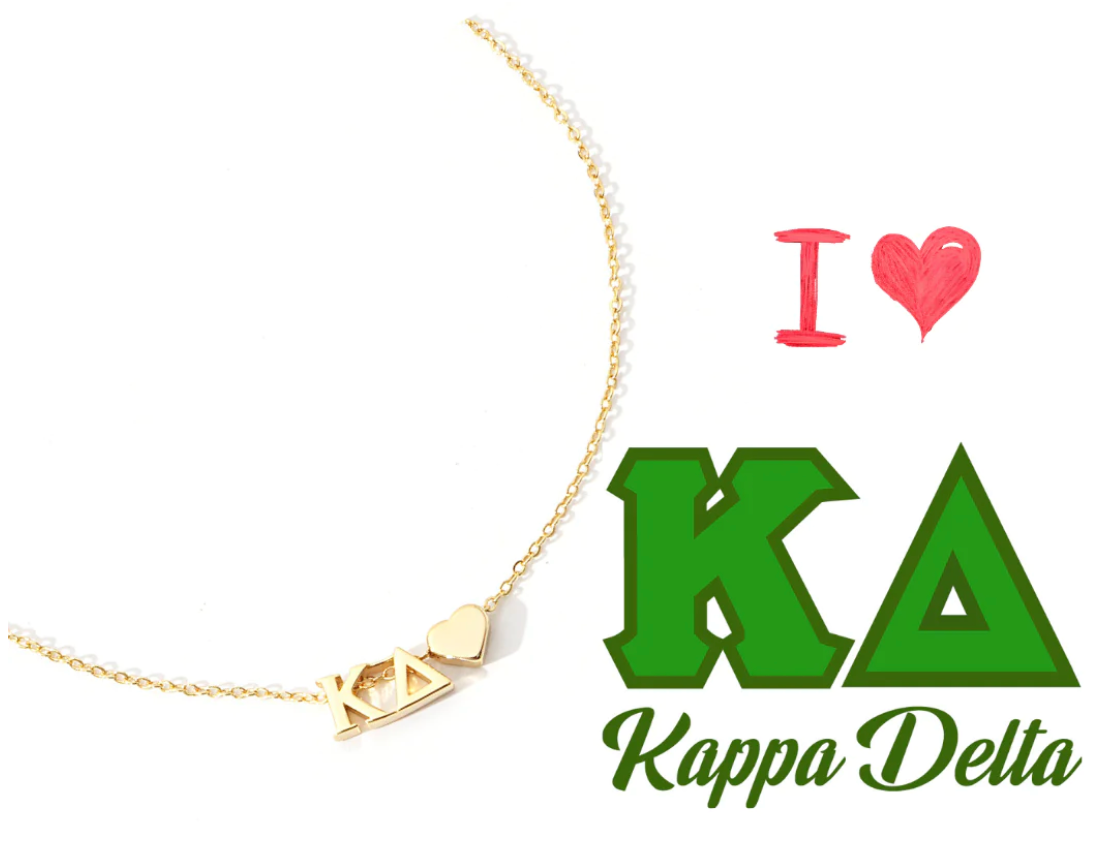 I Love My Sorority Gold Necklace