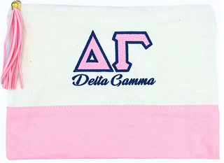 Embroidered Greek Letter Pouch