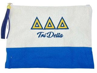 Embroidered Greek Letter Pouch