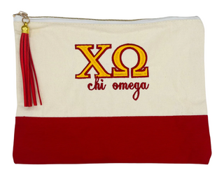 Embroidered Greek Letter Pouch