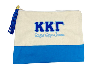 Embroidered Greek Letter Pouch