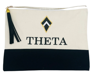 Embroidered Greek Letter Pouch