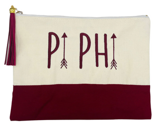 Embroidered Greek Letter Pouch