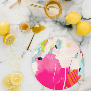 Pink Sky Round Cutting Board