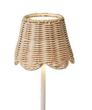 Rattan Lamp Shade Cover with Scallop Edge