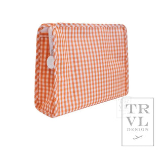 TRVL - Large Roadie Orange Gingham Zipper Pouch