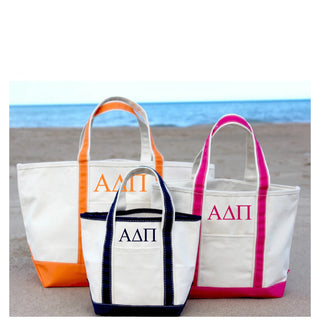 Alpha Delta Pi Cotton Canvas Boat Tote