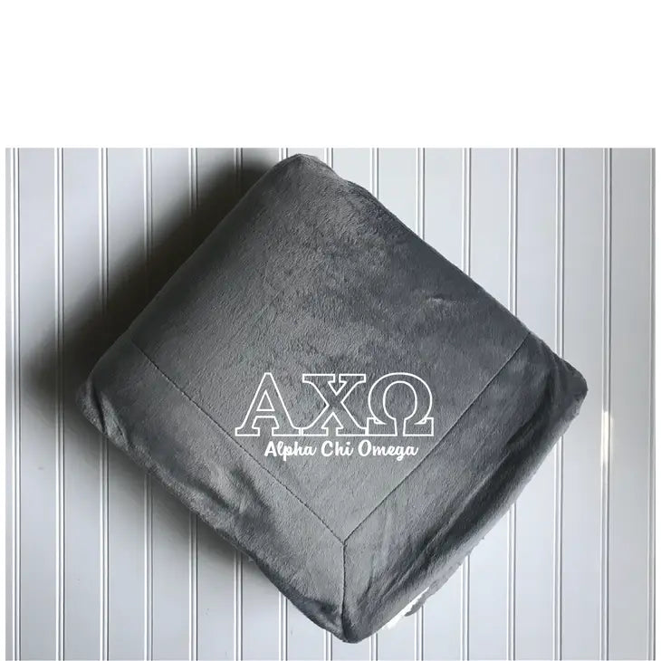 Alpha Chi Omega Fleece Micro Mink Sherpa Blanket