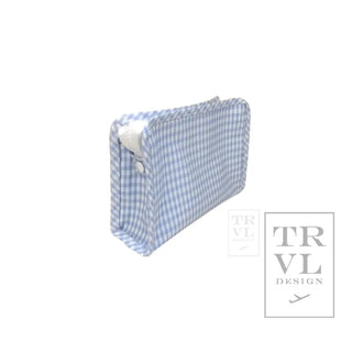 TRVL - Roadie Gingham Mist Zipper Pouch, 3 sizes