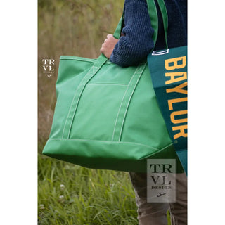 TRVL - Large Maxi Kelly Green Coated Canvas Tote