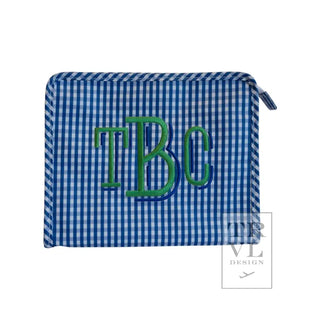 TRVL - Roadie Royal Blue Gingham Zipper Pouch