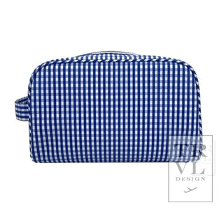 TRVL - Stowaway Royal Blue Gingham Toiletry Bag