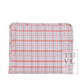 TRVL - Roadie Large Red Plaid Zipper Pouch