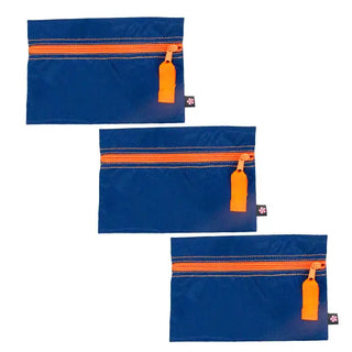 Navy and Orange Zipper Bag - Sold Individually