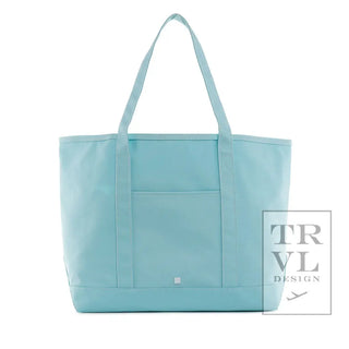 TRVL - Large Maxi Lake Blue Canvas Tote