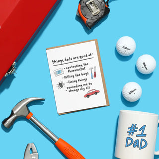 Things Dads Are Good At Greeting Card