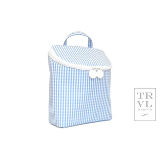 TRVL - Take Away Gingham Sky Lunch Bag with Zipper