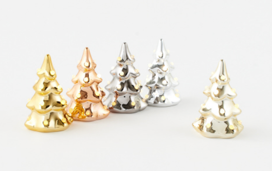 Christmas Metallic Lighted Tree