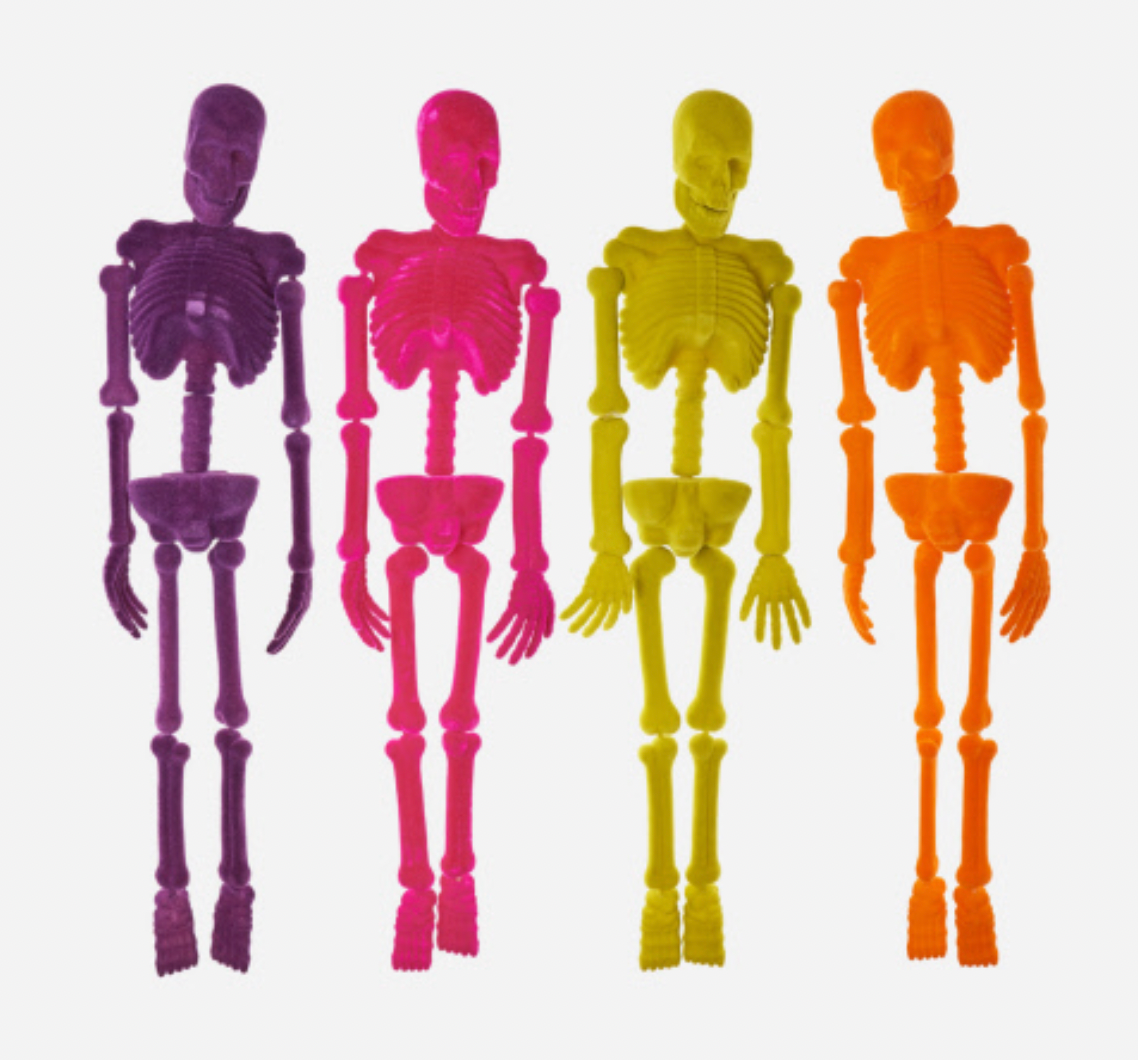 Flocked Skeleton- Life size