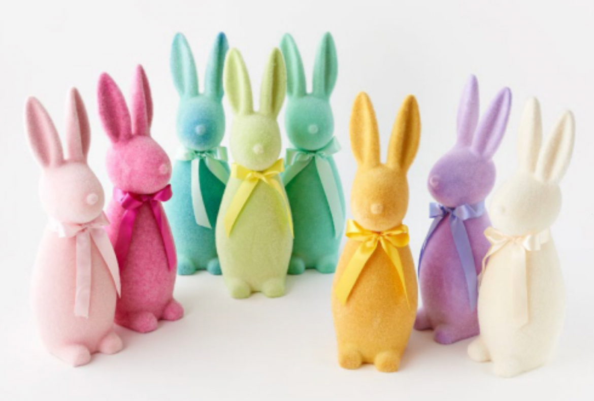 Shop Our Flocked Pastel Button Nosed Bunny - Medium – Navy Blooms