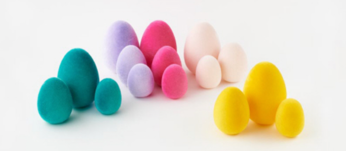 Flocked Egg Pastel Colors