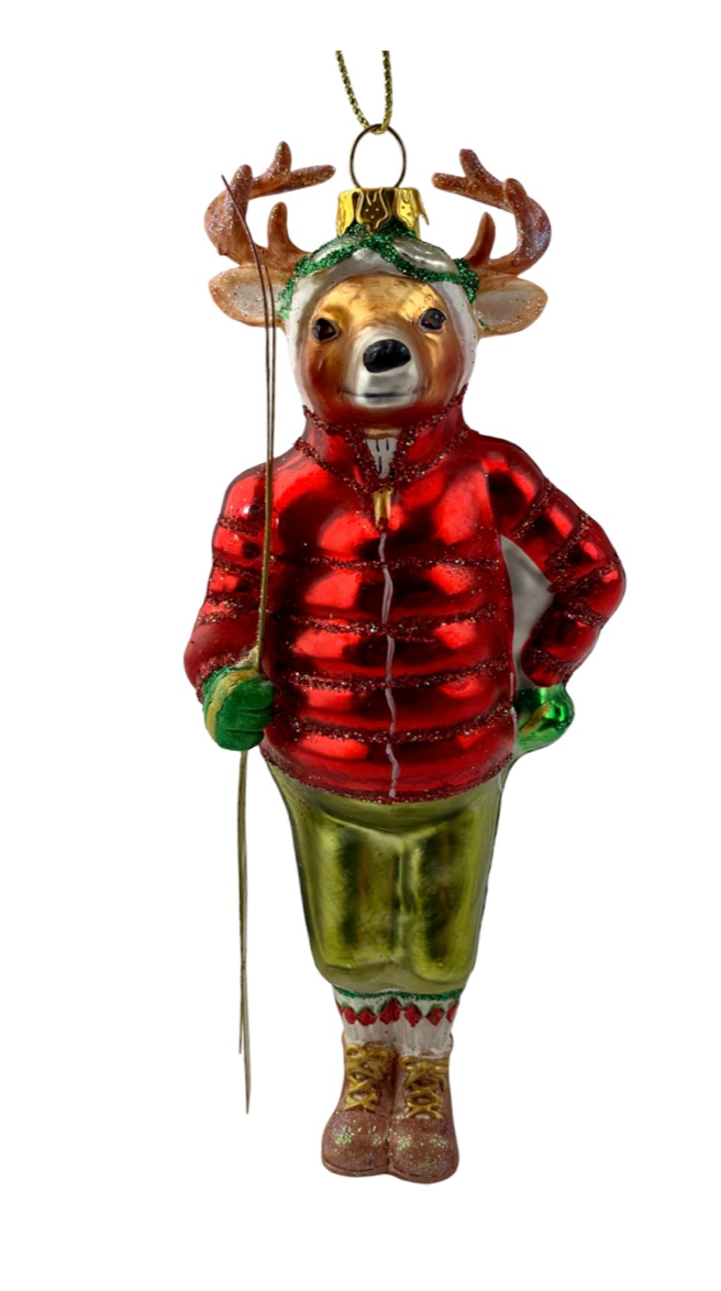 Deer Skiing Ornament