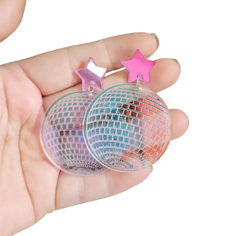 Iridescent Disco Ball Earrings