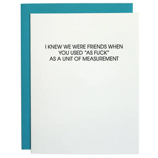 Unit of Measurement As Fuck Letterpress Greeting Card