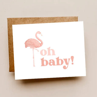 Oh Baby Flamingo Card
