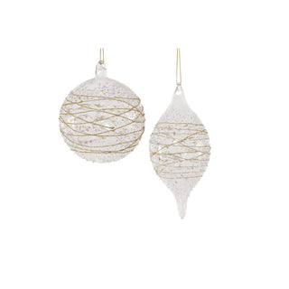 a pair of ornaments on a white background