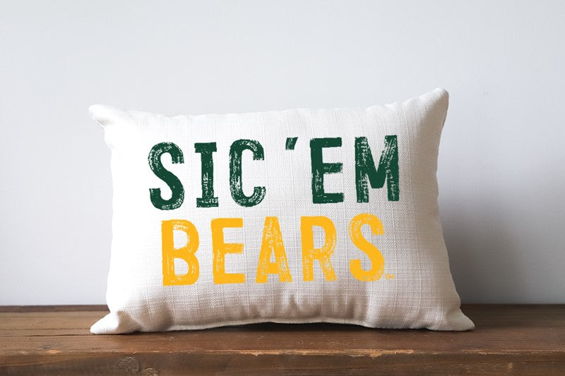 Baylor Sic 'Em Bears Distressed Pillow