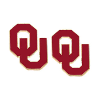 Oklahoma Sooners Enamel Logo Stud Earrings