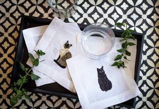 Best Friend Embroidered Cocktail Napkins - Cats
