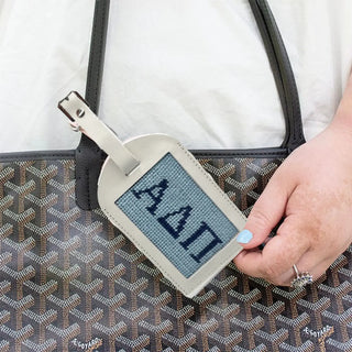 White Full Leather Bag Tag