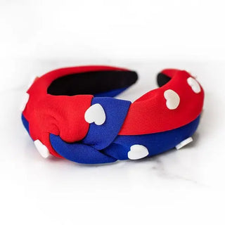 Red and Blue Two-Toned Heart Headband
