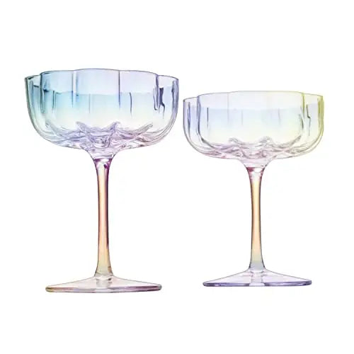 Flower Elegant Champagne & Cocktail Coupes - Iridescent