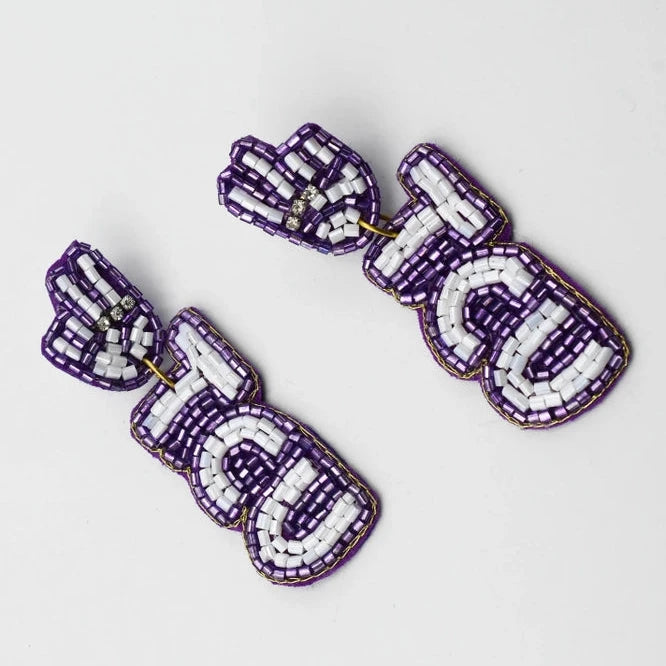 TCU Beaded Earrings