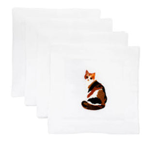 Best Friend Embroidered Cocktail Napkins - Cats